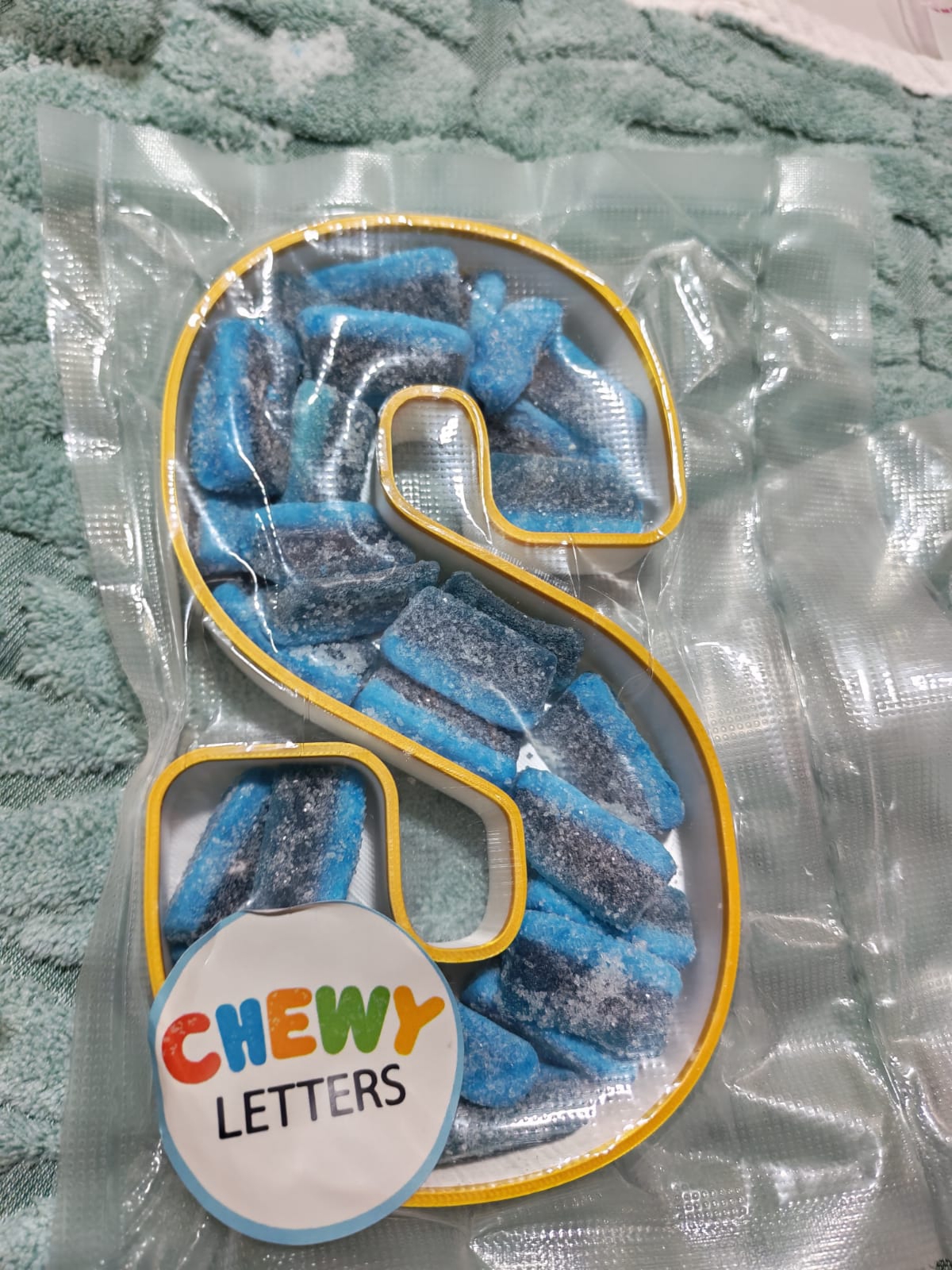 Letter S filled with mixed Turkish gummies 